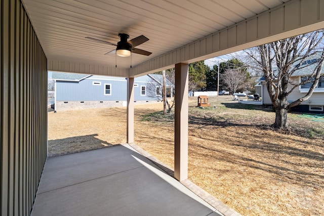 view of patio with ceiling fan