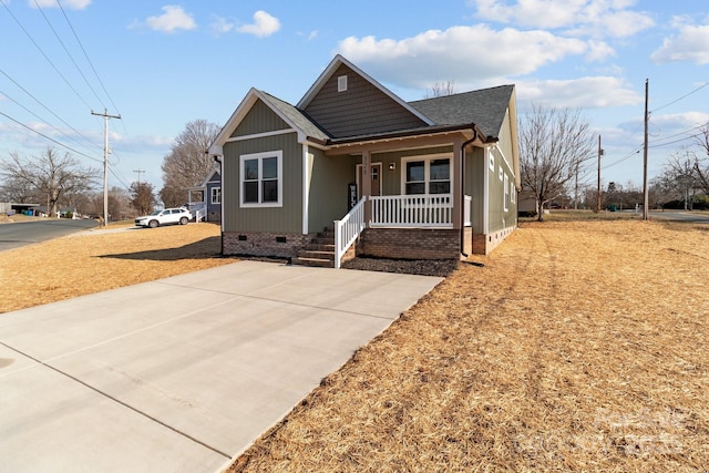 view of front of home with a porch