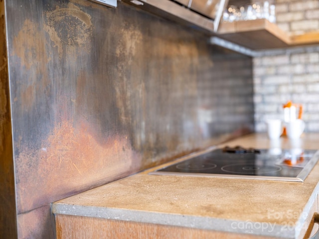 interior details featuring black electric stovetop