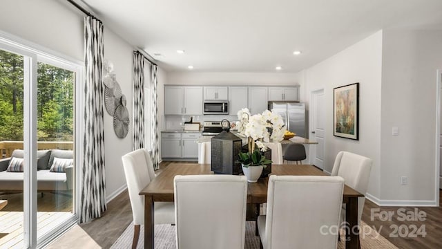 dining area featuring light hardwood / wood-style flooring