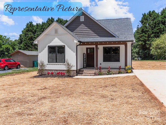 modern farmhouse with covered porch