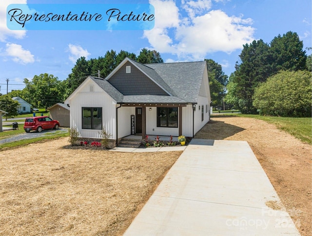 modern farmhouse featuring a porch