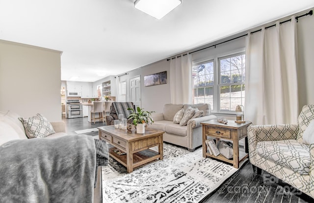 living area featuring light wood-type flooring