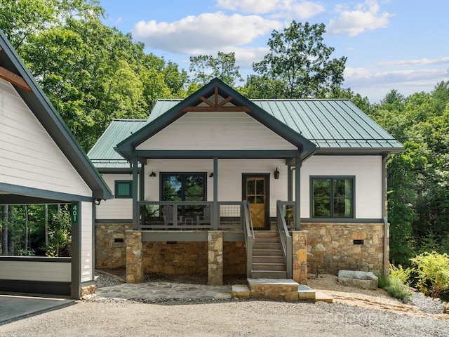 view of front of home with a porch