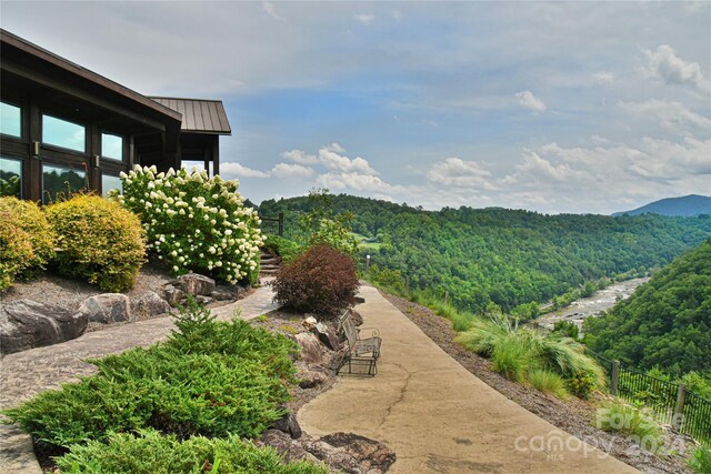 exterior space with a mountain view