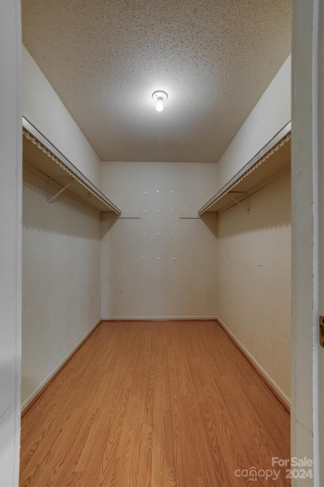 spacious closet featuring light hardwood / wood-style flooring