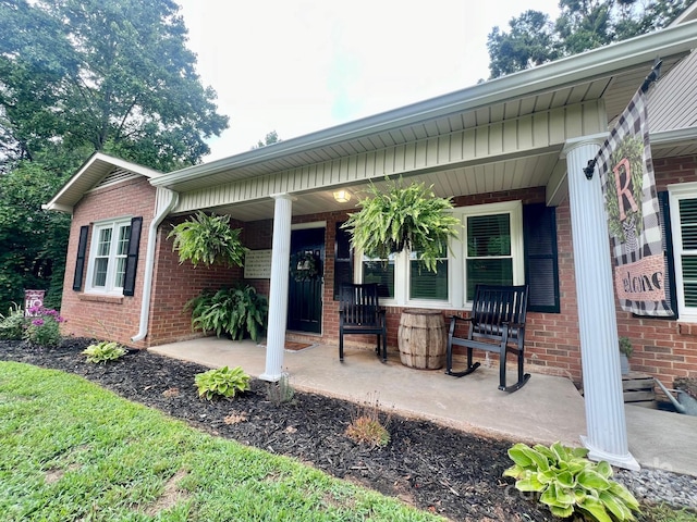 exterior space with covered porch