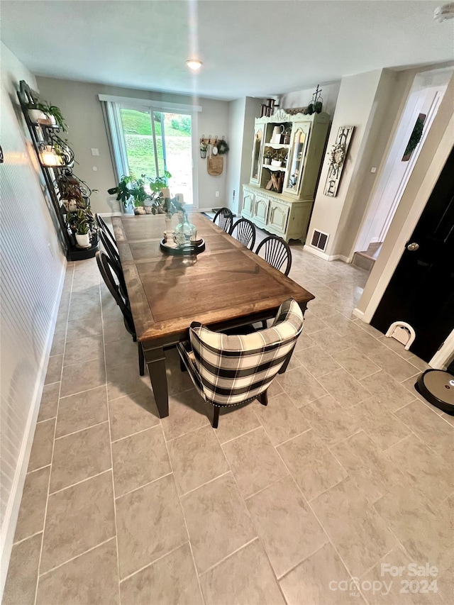 view of tiled dining area