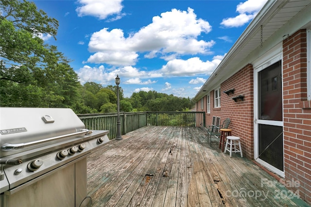 deck with area for grilling