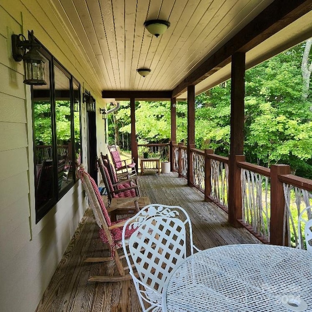 wooden deck with a porch