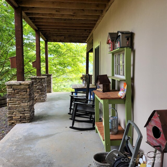 view of patio / terrace featuring covered porch