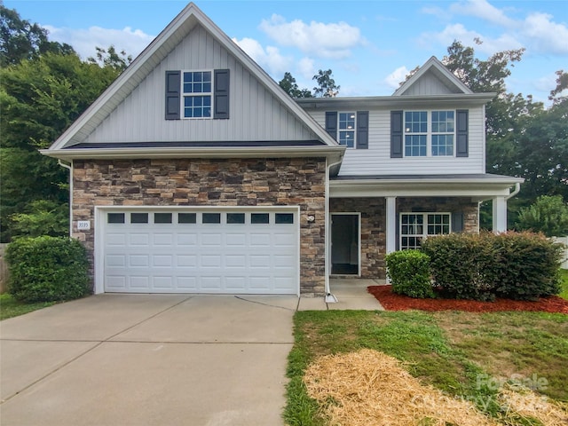 craftsman-style house featuring a garage