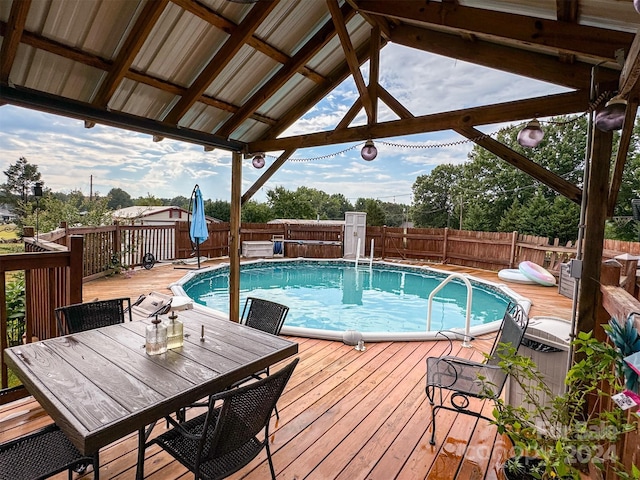 view of pool featuring a deck