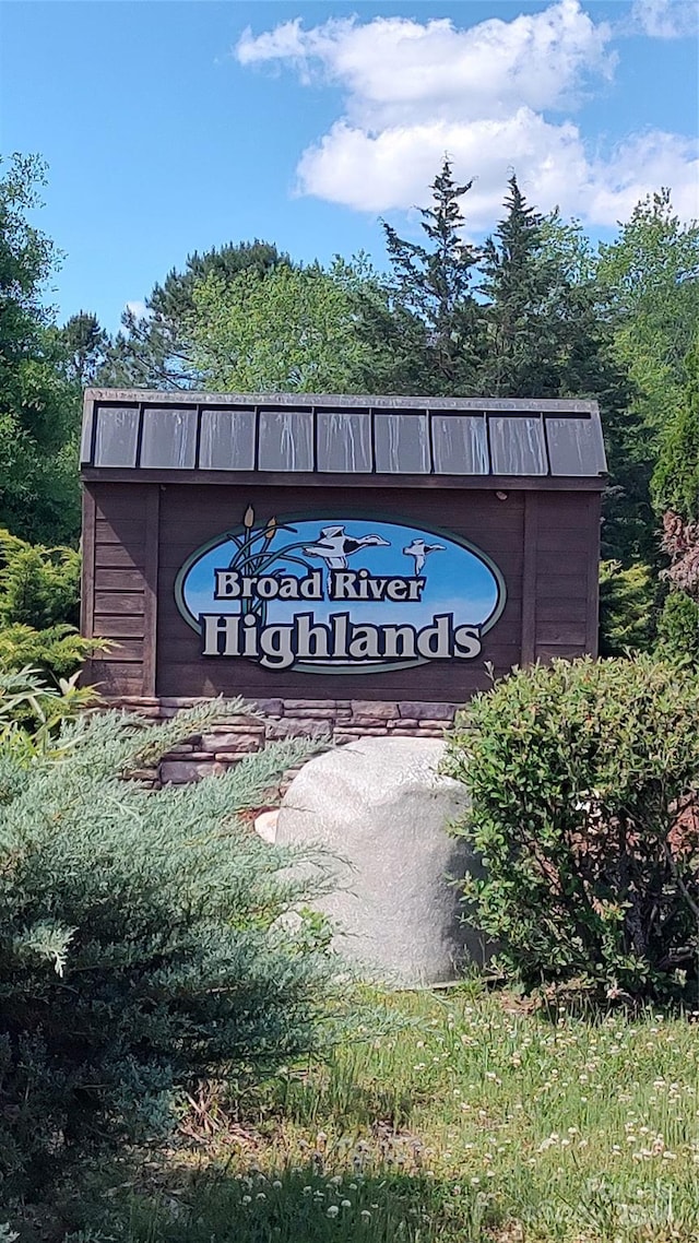 view of community sign