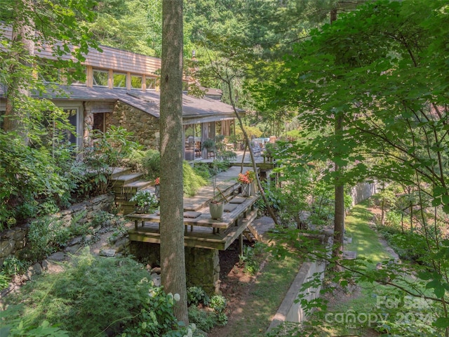 exterior space with a wooden deck