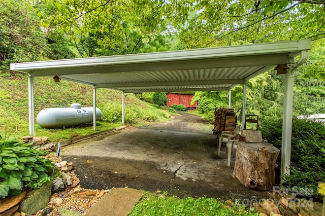 view of car parking featuring a carport