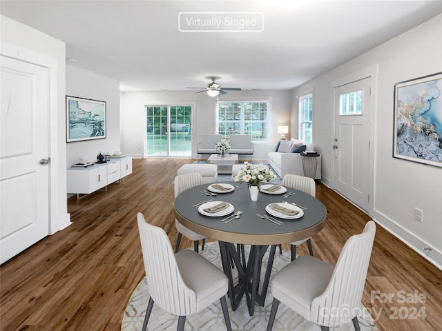 dining room featuring dark hardwood / wood-style flooring