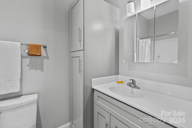 bathroom with vanity and toilet