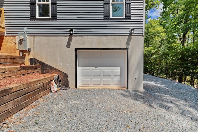 view of garage