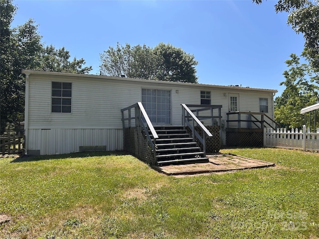 6261 Burnhurst Ln, Denver, NC 28037 - rear view of property with stairs and a wooden deck