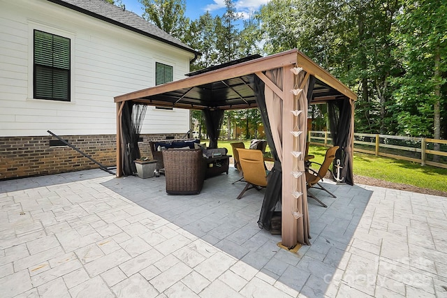 view of patio with a gazebo