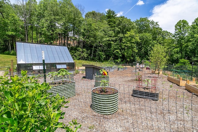 view of patio with an outdoor structure