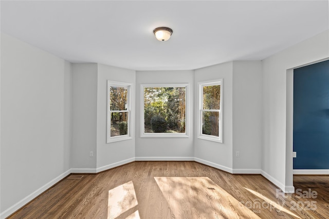 unfurnished room featuring wood-type flooring