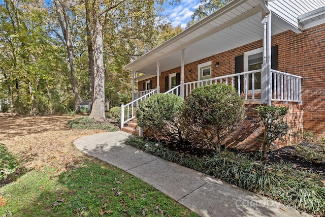 exterior space with a porch