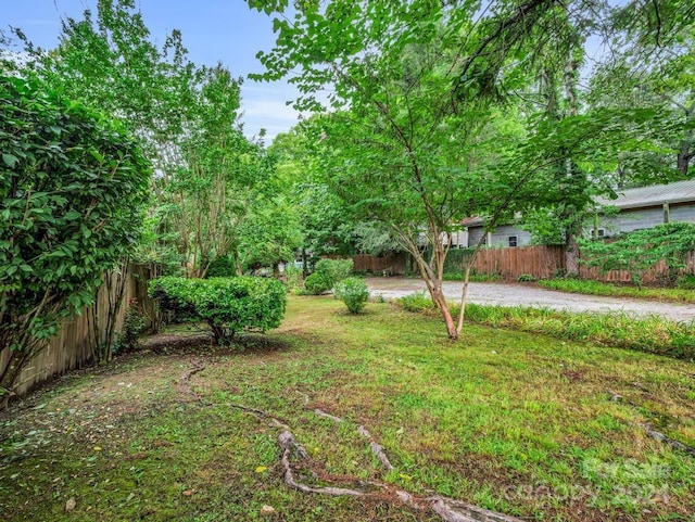 view of yard featuring fence private yard