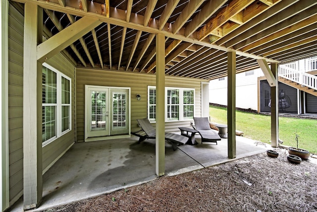 view of patio / terrace featuring french doors