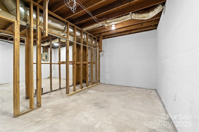 basement with electric panel