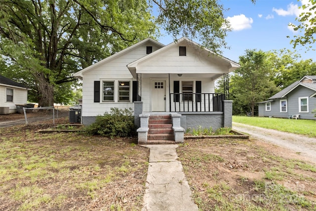 bungalow-style house featuring covered porch