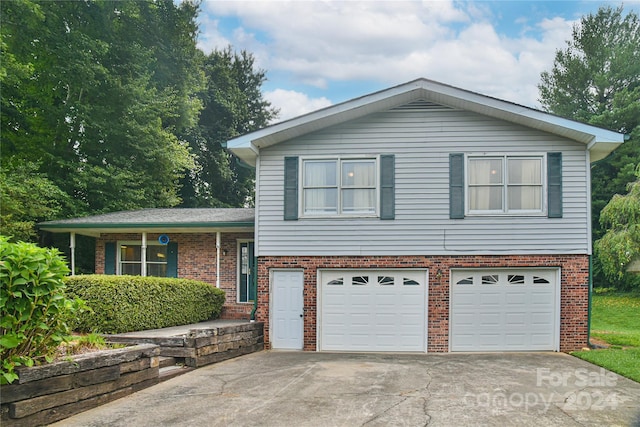 tri-level home with a garage