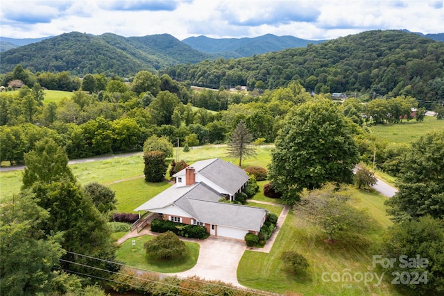 aerial view featuring a mountain view