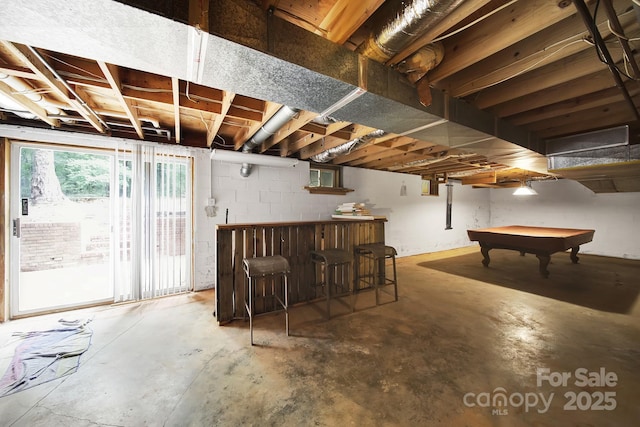 9143 Sadlers Ridge Rd, Fort Mill, SC 29707 - basement with a dry bar and billiards