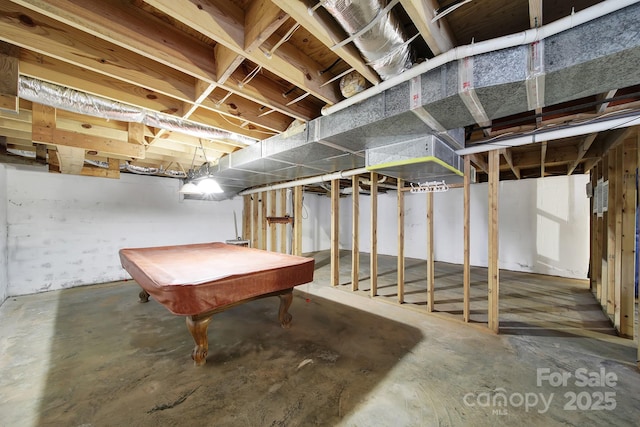 9143 Sadlers Ridge Rd, Fort Mill, SC 29707 - unfinished below grade area featuring pool table