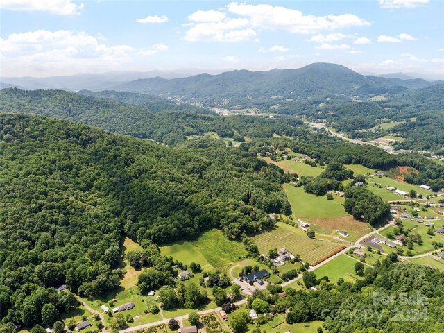 drone / aerial view with a mountain view