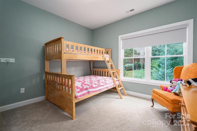 bedroom with carpet