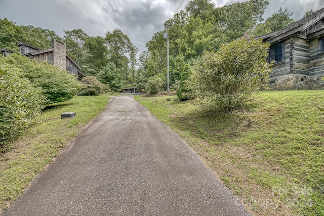 view of road featuring aphalt driveway