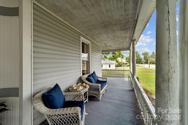 deck with covered porch