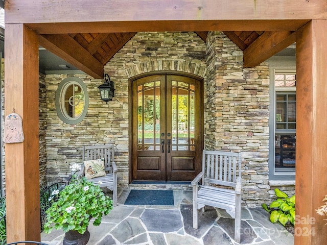 entrance to property with french doors