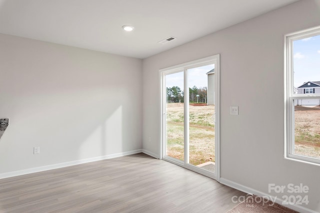 interior space featuring light wood-type flooring