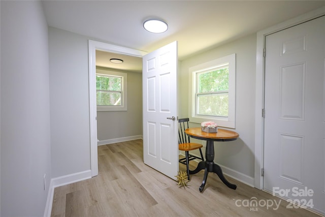 hallway featuring light hardwood / wood-style floors