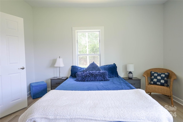 bedroom featuring hardwood / wood-style flooring