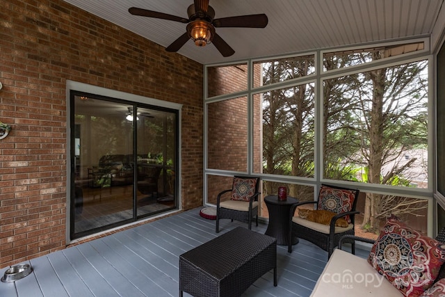 sunroom / solarium featuring a wealth of natural light