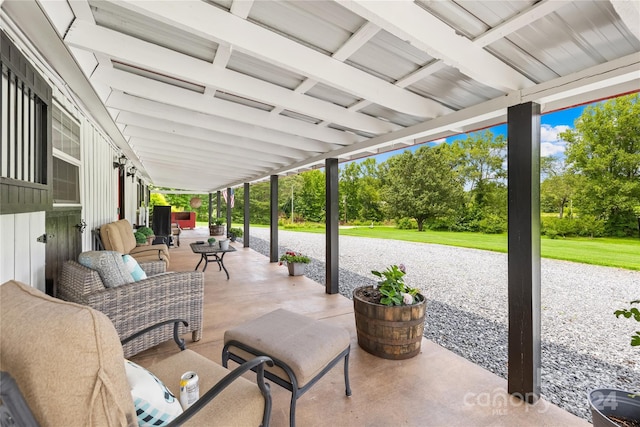 view of patio / terrace with an outdoor living space