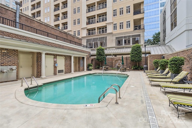 view of pool with a patio area