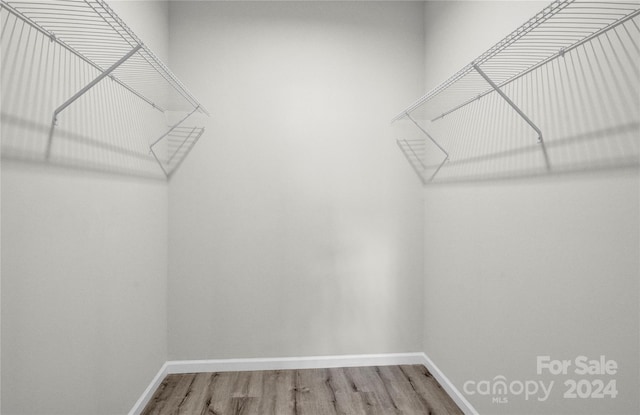 walk in closet featuring hardwood / wood-style floors