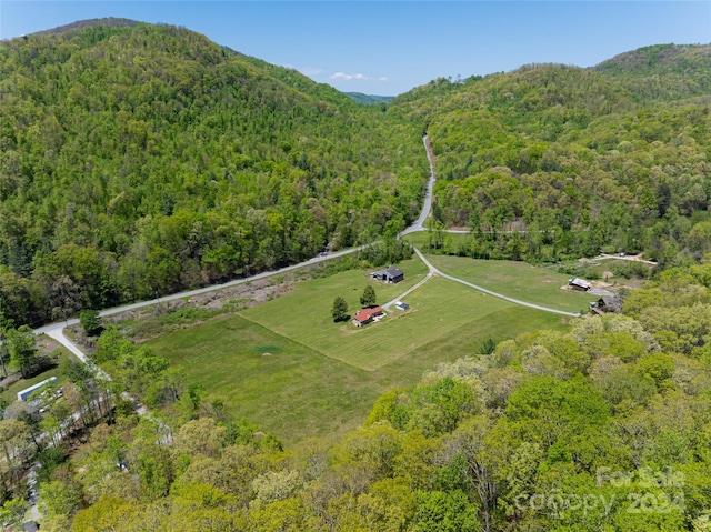 drone / aerial view with a mountain view