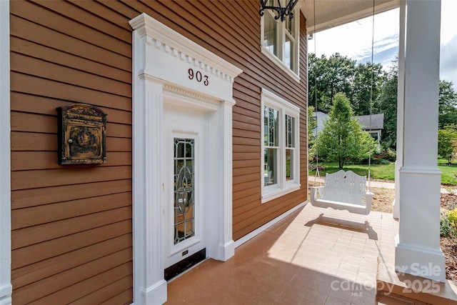 exterior space with covered porch